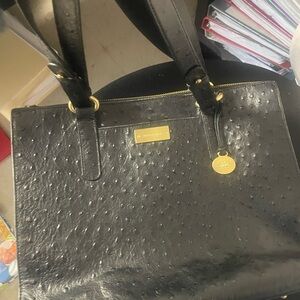 Brahmin Black Textured Tote